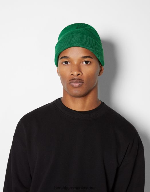 Bershka bărbați beanie de bază verde Z86D3624 accesorii