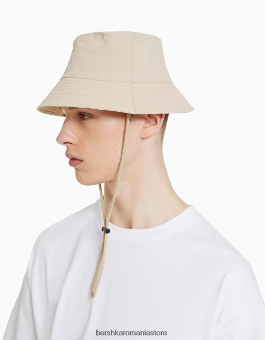 Bershka bărbați pălărie de ploaie din nailon cu bretele alb Z86D3611 accesorii