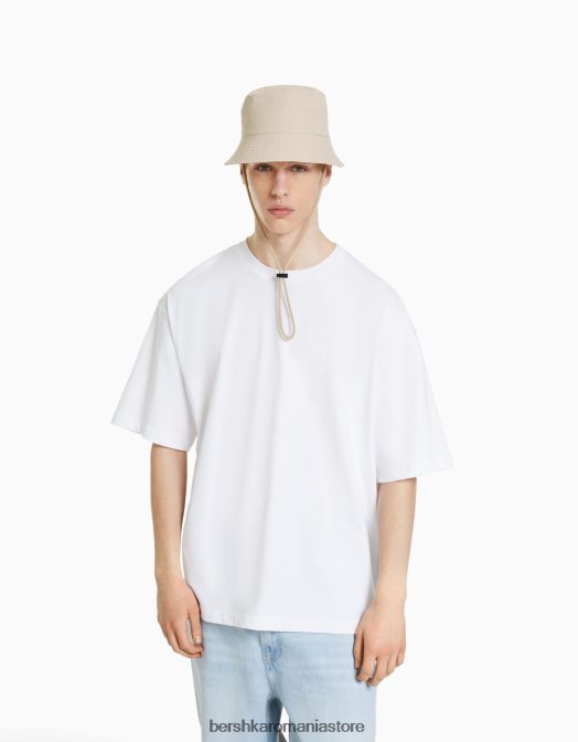 Bershka bărbați pălărie de ploaie din nailon cu bretele alb Z86D3611 accesorii