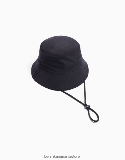 Bershka bărbați pălărie de ploaie din nailon cu bretele negru Z86D3610 accesorii