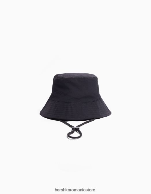 Bershka bărbați pălărie de ploaie din nailon cu bretele negru Z86D3612 accesorii