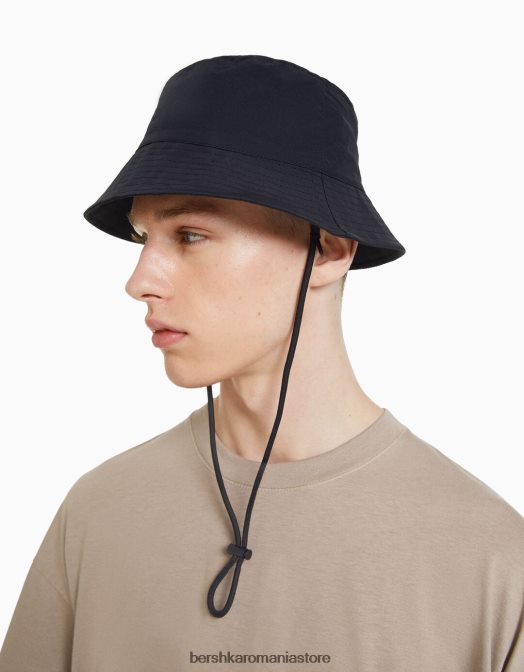 Bershka bărbați pălărie de ploaie din nailon cu bretele negru Z86D3612 accesorii