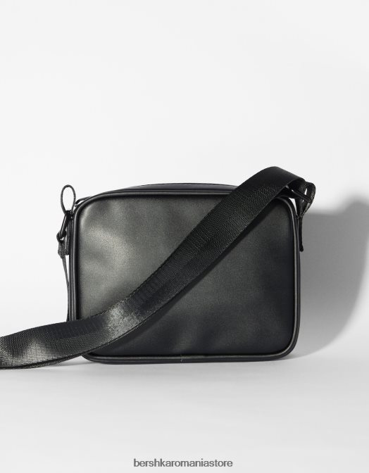 Bershka bărbați geantă crossbody cu design în carouri negru Z86D3593 accesorii