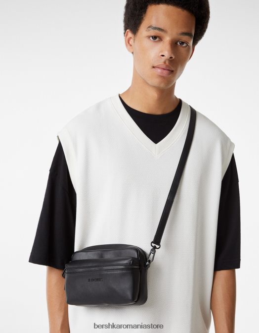 Bershka bărbați geantă de bază de tip crossbody negru Z86D3592 accesorii