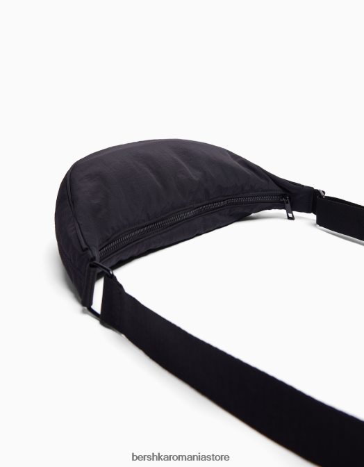 Bershka bărbați geantă din amestec de nailon cu curea reglabilă negru Z86D3599 accesorii