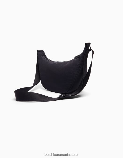 Bershka bărbați geantă din amestec de nailon cu curea reglabilă negru Z86D3599 accesorii