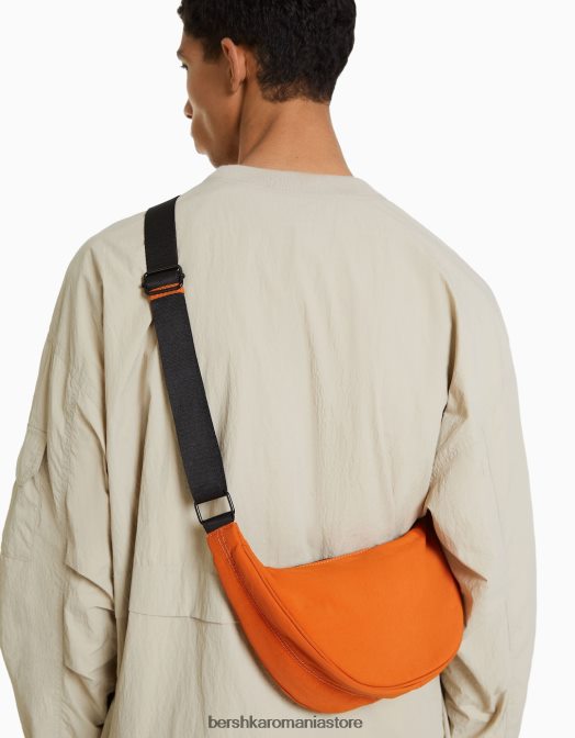 Bershka bărbați geantă din amestec de nailon cu curea reglabilă portocale Z86D3600 accesorii