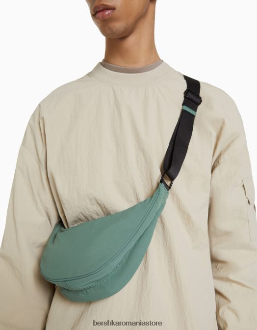 Bershka bărbați geantă din amestec de nailon cu curea reglabilă verde Z86D3598 accesorii