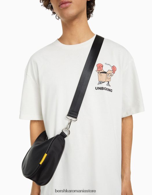 Bershka bărbați geanta crossbody cu bareta negru Z86D3589 accesorii