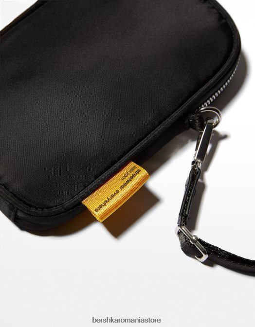 Bershka bărbați geanta de tip crossbody pentru telefonul mobil negru Z86D3602 accesorii