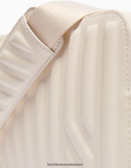 Bershka bărbați geanta messenger din imitatie de piele cremă Z86D3595 accesorii