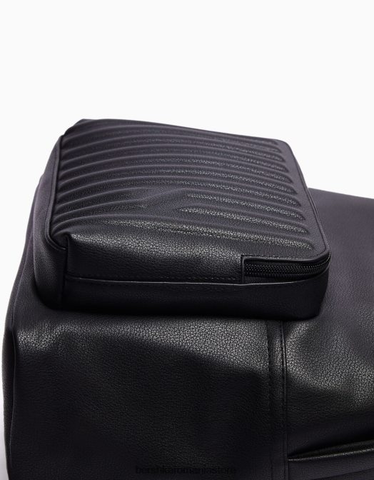 Bershka bărbați rucsac din piele artificiala negru Z86D3588 accesorii