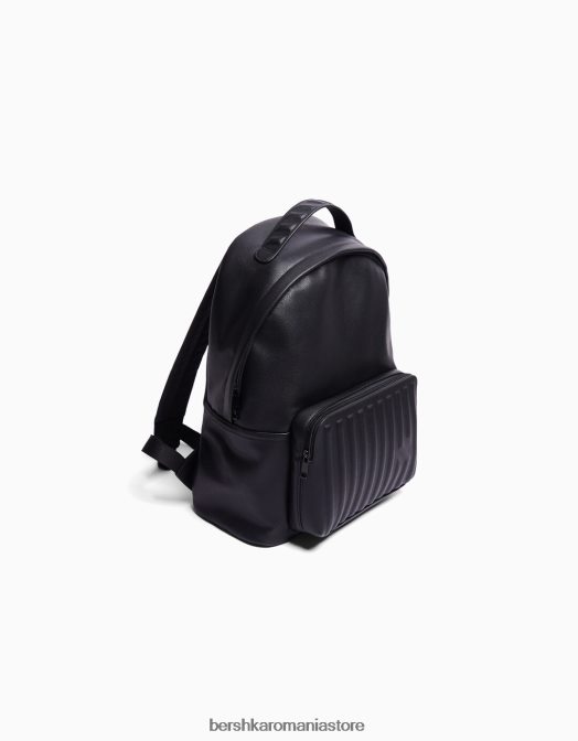 Bershka bărbați rucsac din piele artificiala negru Z86D3588 accesorii
