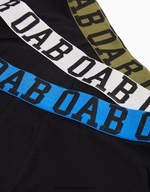 Bershka bărbați Pachet de 3 boxeri cu talie cu imprimeu colorat negru Z86D3436 accesorii