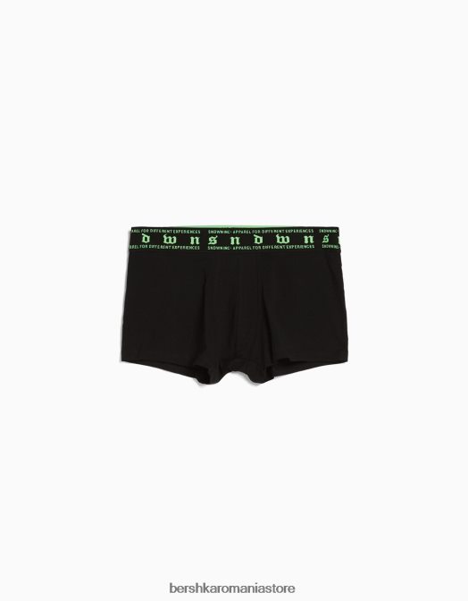 Bershka bărbați Pachet de 3 boxeri cu talie cu imprimeu neon negru Z86D3433 accesorii