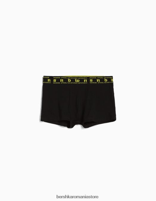 Bershka bărbați Pachet de 3 boxeri cu talie cu imprimeu neon negru Z86D3433 accesorii