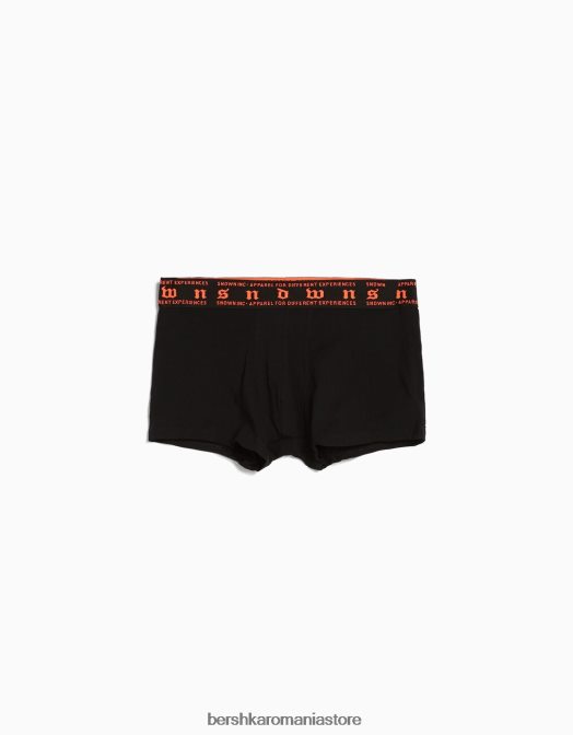 Bershka bărbați Pachet de 3 boxeri cu talie cu imprimeu neon negru Z86D3433 accesorii