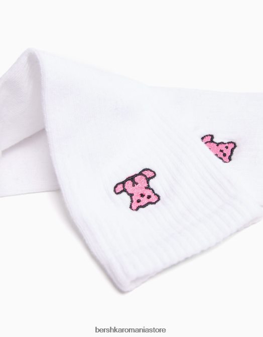 Bershka bărbați pachet de 3 perechi de șosete brodate negru Z86D3420 accesorii