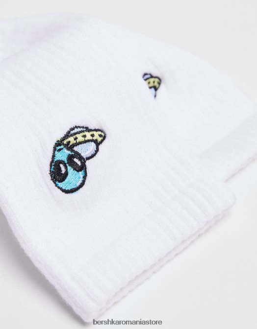 Bershka bărbați set de 3 ciorapi imprimati portocale Z86D3423 accesorii