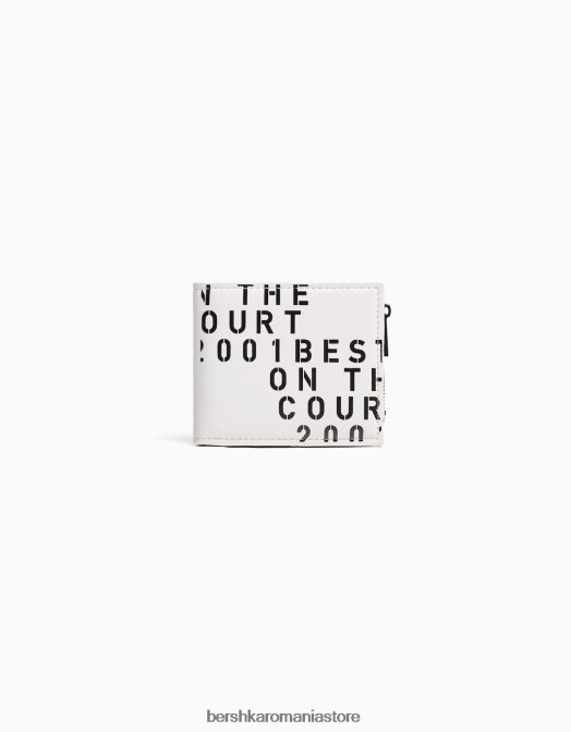 Bershka bărbați portofel cu litere alb Z86D3605 accesorii