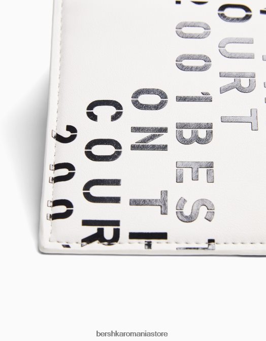 Bershka bărbați portofel cu litere alb Z86D3605 accesorii