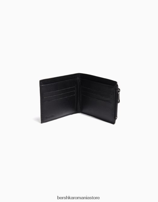 Bershka bărbați portofel cu litere negru Z86D3606 accesorii