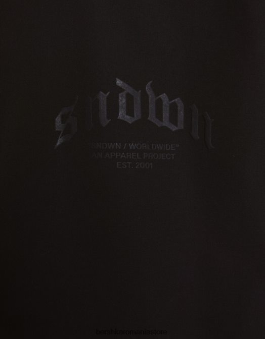 Bershka bărbați parka oversize negru Z86D3066 îmbrăcăminte