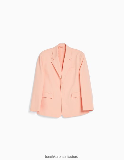 Bershka bărbați set blazer croit și bermudă roz Z86D3022 îmbrăcăminte