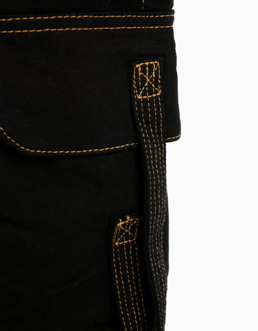 Bershka bărbați blugi cargo cu fir și bretele contrastante negru Z86D3148 îmbrăcăminte