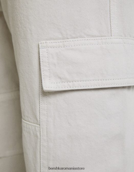 Bershka bărbați blugi cargo cu picioare largi gri Z86D3120 îmbrăcăminte