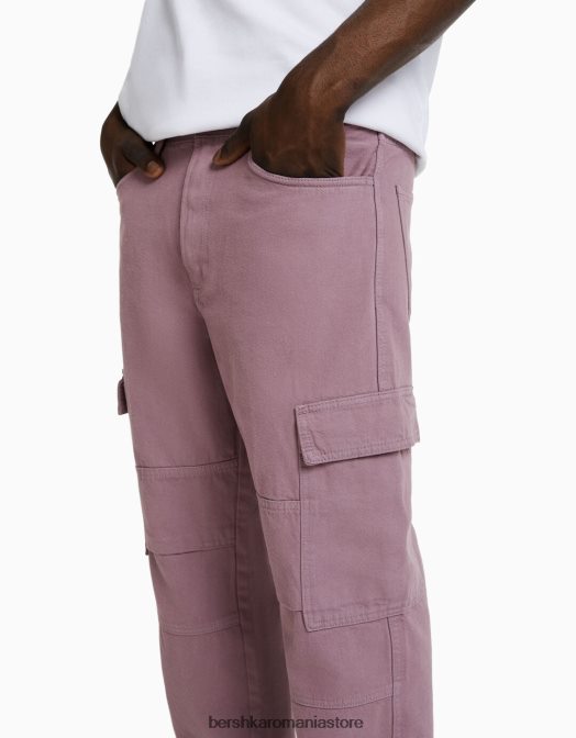 Bershka bărbați blugi cargo cu picioare largi violet Z86D3121 îmbrăcăminte