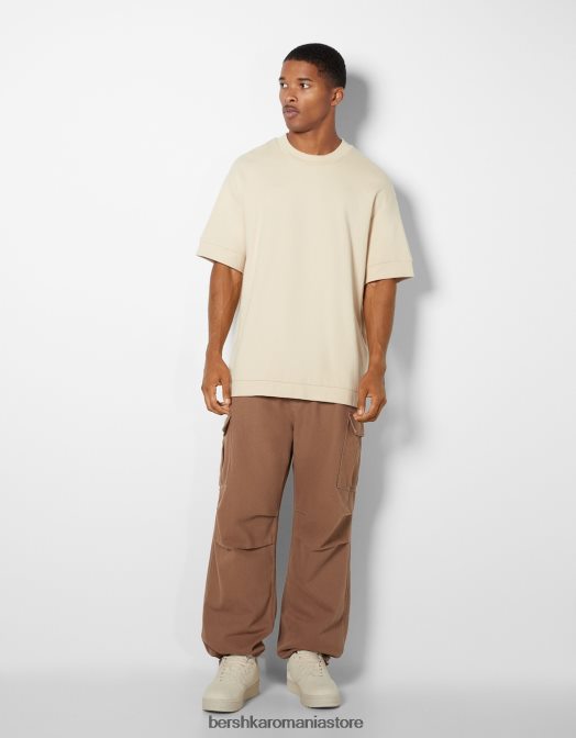 Bershka bărbați blugi cargo parașuta maro Z86D3204 îmbrăcăminte