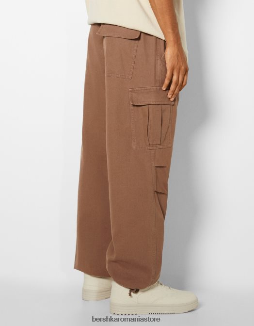 Bershka bărbați blugi cargo parașuta maro Z86D3204 îmbrăcăminte