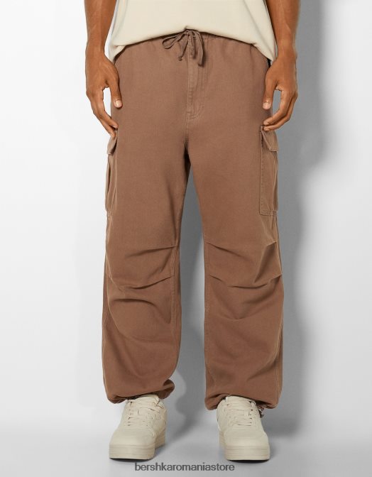 Bershka bărbați blugi cargo parașuta maro Z86D3204 îmbrăcăminte