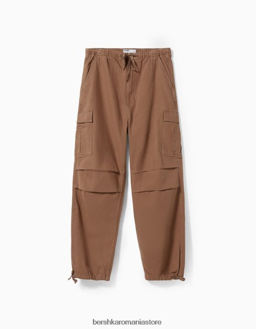 Bershka bărbați blugi cargo parașuta maro Z86D3204 îmbrăcăminte