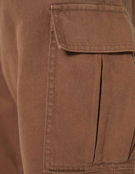 Bershka bărbați blugi cargo parașuta maro Z86D3204 îmbrăcăminte