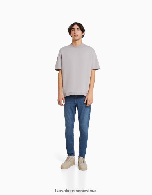 Bershka bărbați blugi carot-fit albastru Z86D3182 îmbrăcăminte