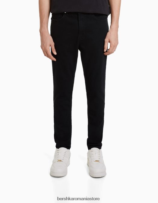 Bershka bărbați blugi carot-fit negru Z86D3157 îmbrăcăminte