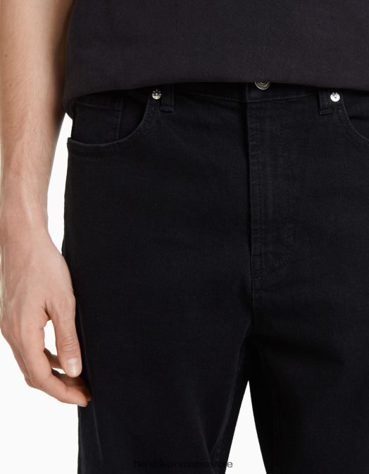 Bershka bărbați blugi carot-fit negru Z86D3157 îmbrăcăminte