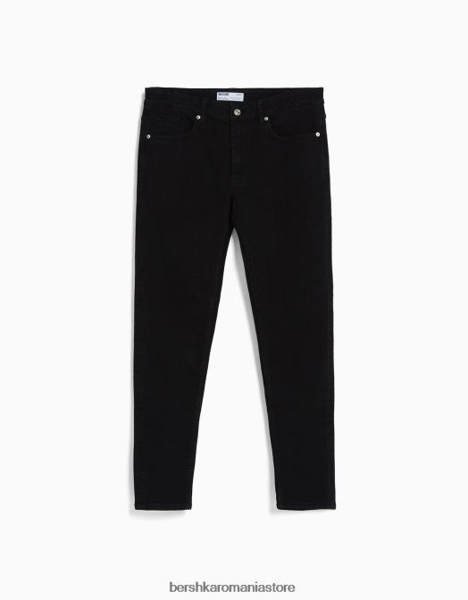 Bershka bărbați blugi carot-fit negru Z86D3157 îmbrăcăminte