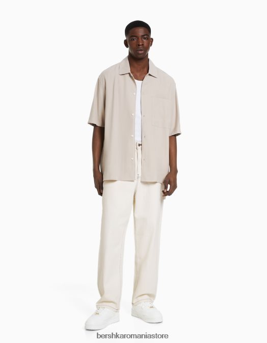 Bershka bărbați blugi de dulgher aproape alb Z86D3174 îmbrăcăminte