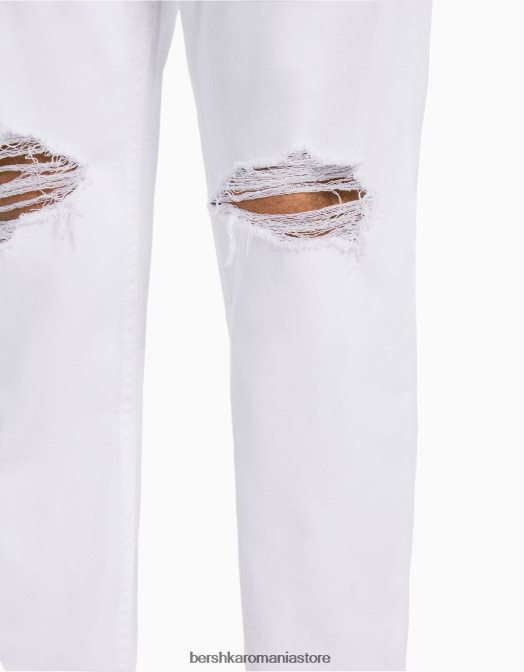 Bershka bărbați blugi jogger colorați rupti alb Z86D3192 îmbrăcăminte