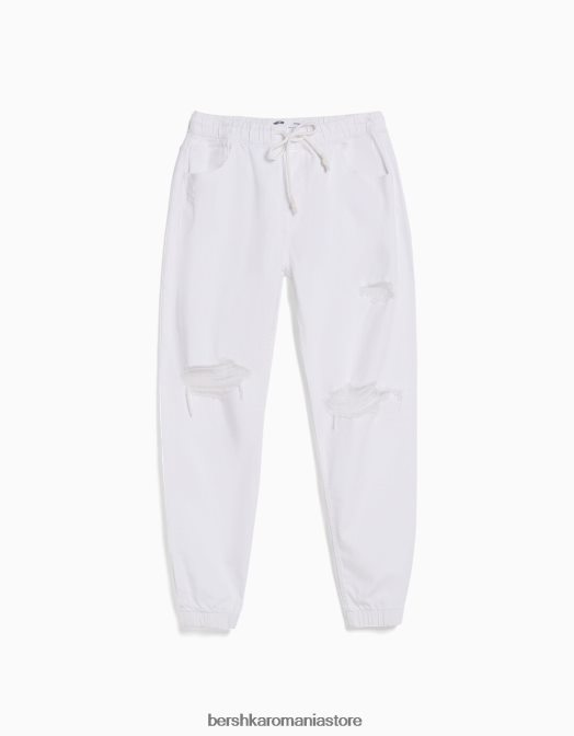 Bershka bărbați blugi jogger colorați rupti alb Z86D3192 îmbrăcăminte
