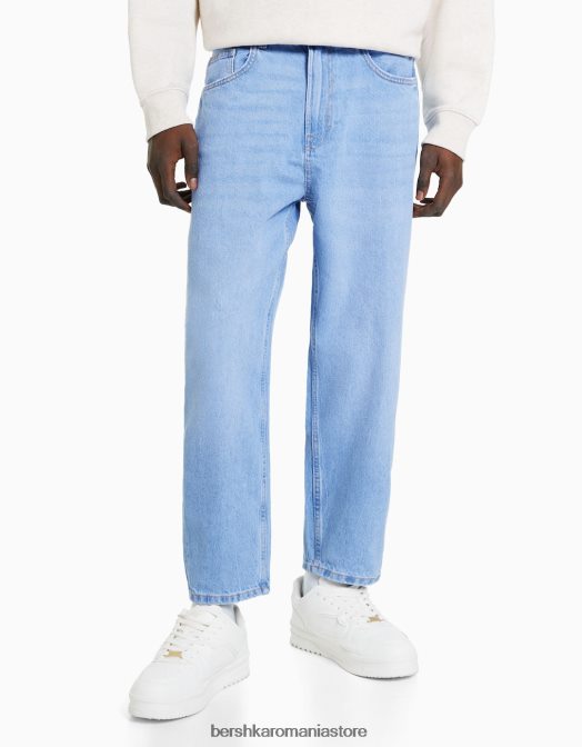 Bershka bărbați blugi largi albastru deschis Z86D3162 îmbrăcăminte