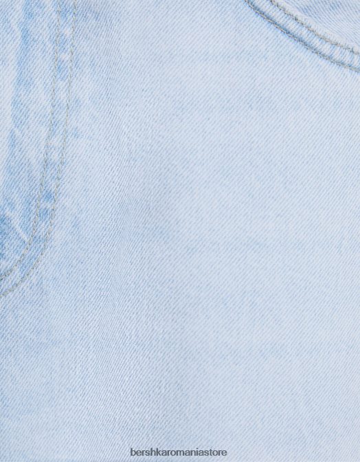 Bershka bărbați blugi largi cu rupturi albastru deschis Z86D3205 îmbrăcăminte