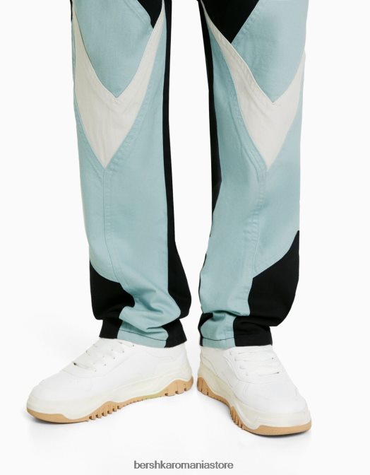 Bershka bărbați blugi largi de curse albastru Z86D3186 îmbrăcăminte