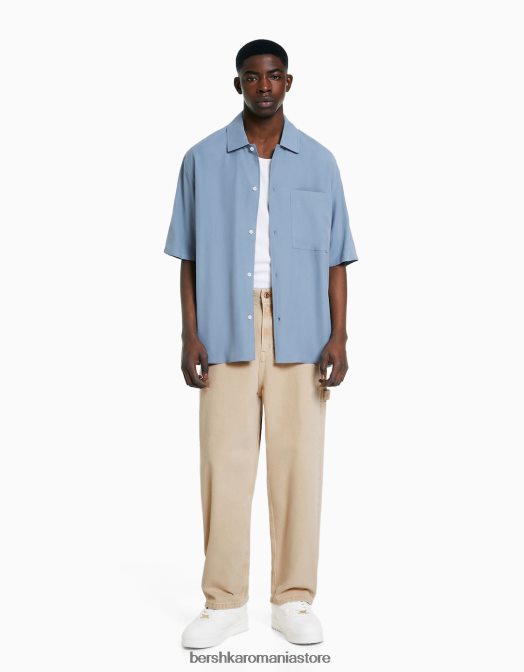 Bershka bărbați blugi largi de dulgher cămilă Z86D3176 îmbrăcăminte