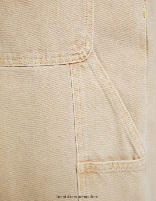 Bershka bărbați blugi largi de dulgher cămilă Z86D3176 îmbrăcăminte