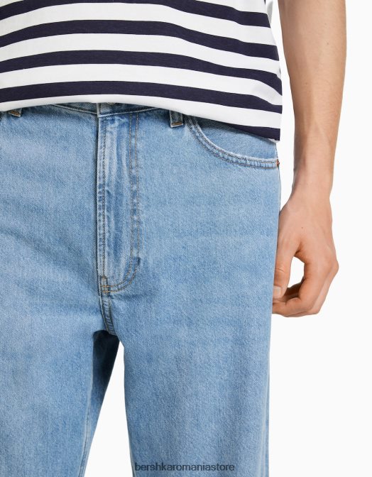 Bershka bărbați blugi largi din anii \'90 albastru deschis Z86D3133 îmbrăcăminte