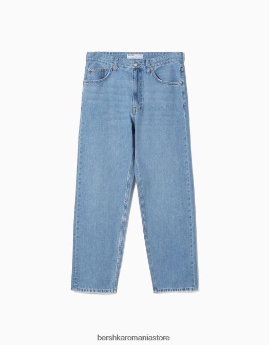 Bershka bărbați blugi largi din anii \'90 albastru deschis Z86D3133 îmbrăcăminte